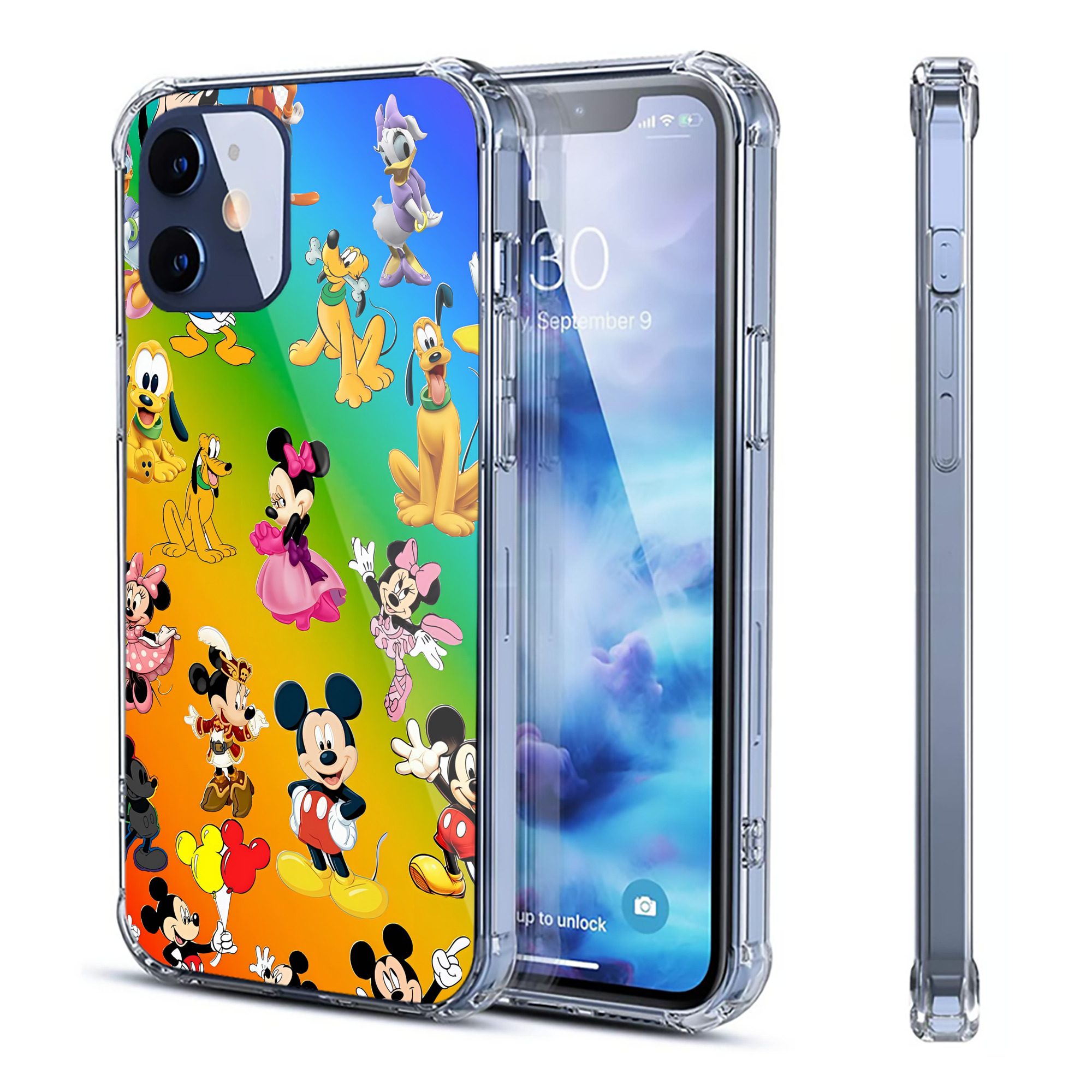 （画像用） ミッキーマウス Mickey Mouse 【iPhone 12シリーズ対応】透明スマホケース（クリアソフトケース）